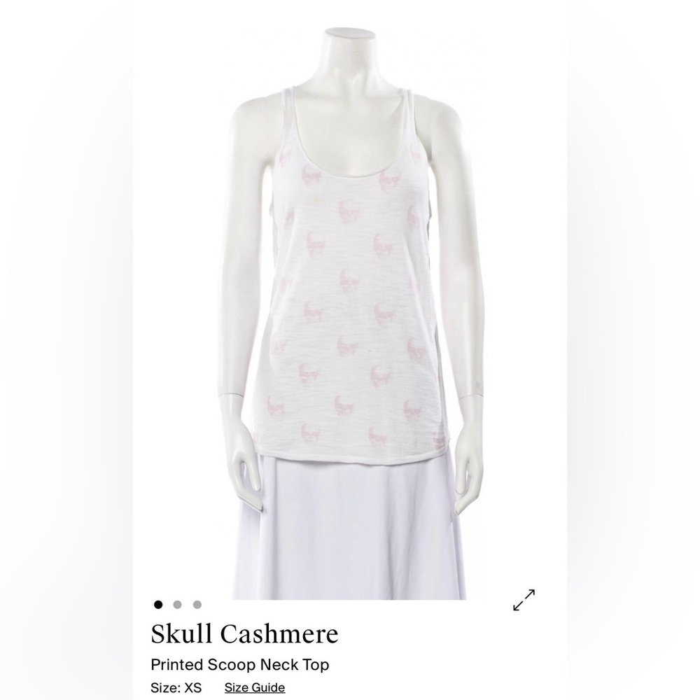 Skull Cashmere’sSleeveless Tank Top with Pink Print Skulls
